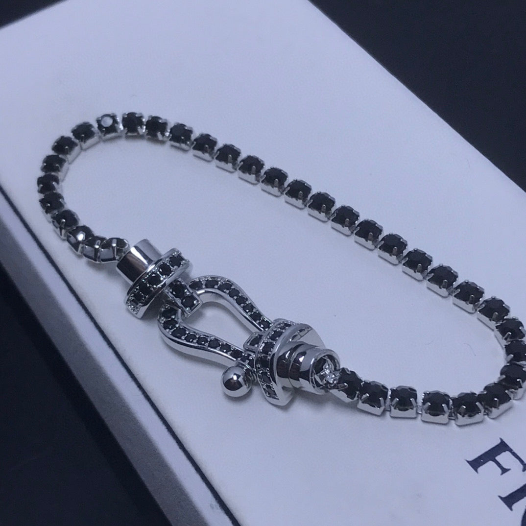 [Okajuri Jewelry]FORCE  LARGE HORSESHOE FULL DIAMOND TENNIS BRACELET