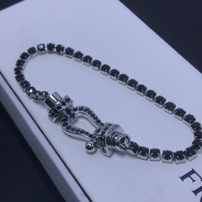 [Okajuri Jewelry]FORCE  LARGE HORSESHOE FULL DIAMOND TENNIS BRACELET