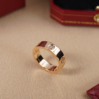 [Okajuri Jewelry] LOVE 5.5MM 3 DIAMOND RING