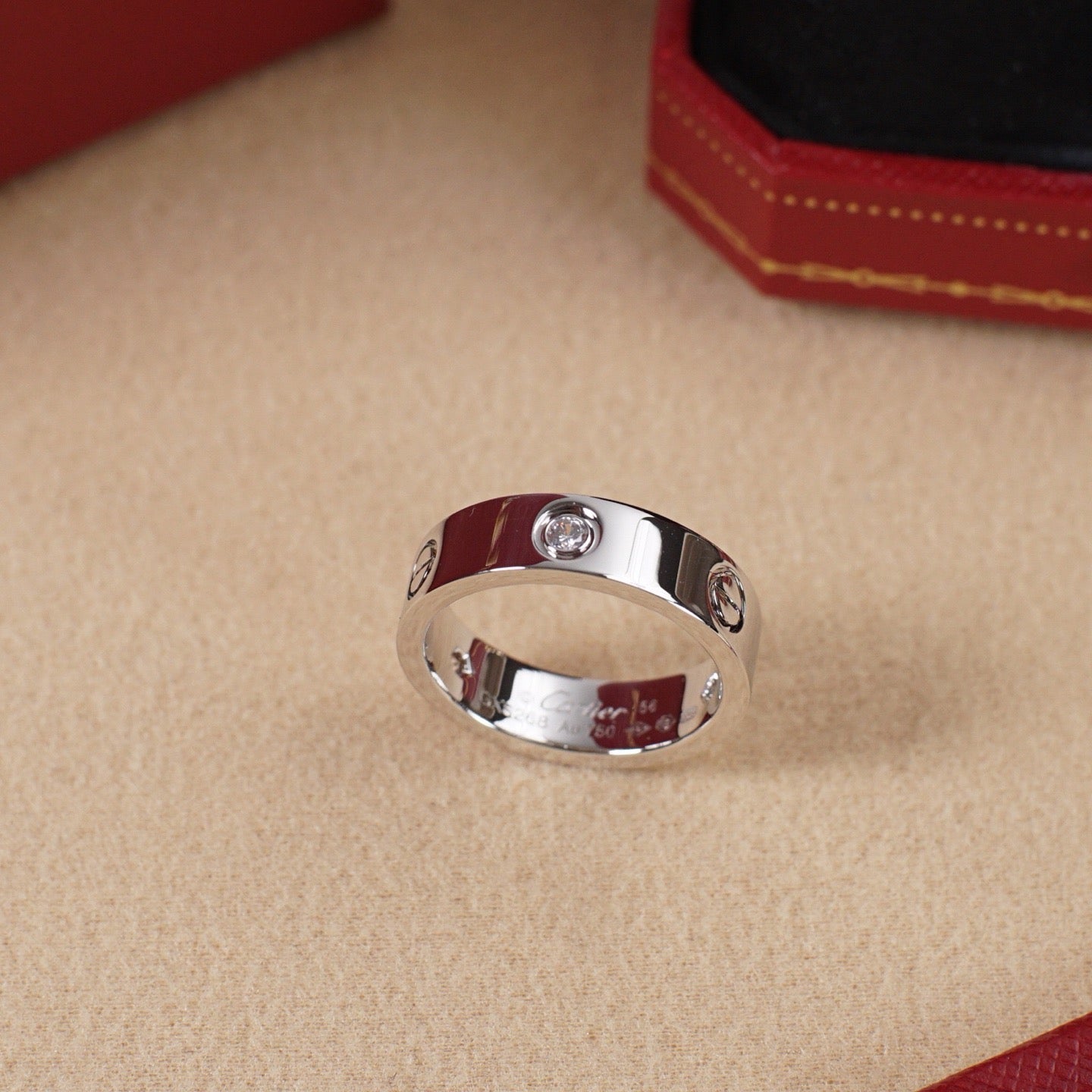 [Okajuri Jewelry] LOVE 5.5MM 3 DIAMOND RING