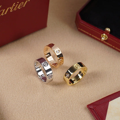 [Okajuri Jewelry] LOVE 5.5MM 3 DIAMOND RING