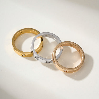 [Okajuri Jewelry] LOVE 4MM 8 DIAMOND RING