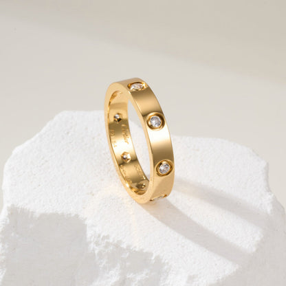 [Okajuri Jewelry] LOVE 4MM 8 DIAMOND RING