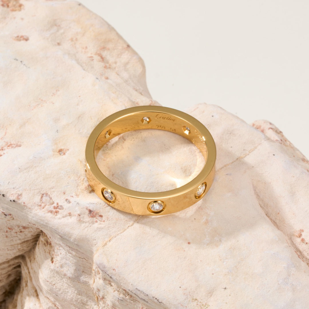 [Okajuri Jewelry] LOVE 4MM 8 DIAMOND RING