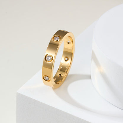 [Okajuri Jewelry] LOVE 4MM 8 DIAMOND RING