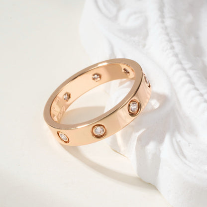 [Okajuri Jewelry] LOVE 4MM 8 DIAMOND RING
