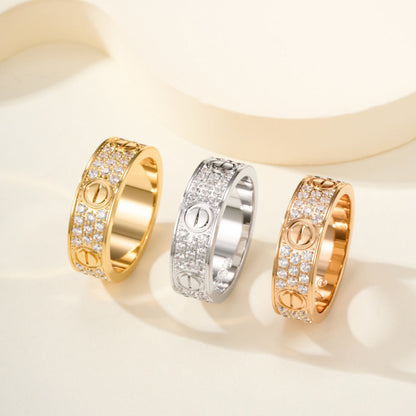 [Okajuri Jewelry] LOVE RING 5.5MM DIAMONDS PAVED