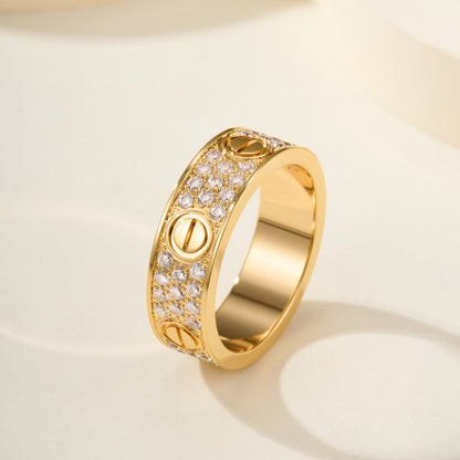 [Okajuri Jewelry] LOVE RING 5.5MM DIAMONDS PAVED