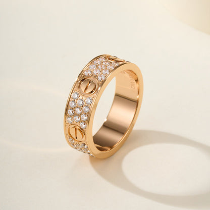 [Okajuri Jewelry] LOVE RING 5.5MM DIAMONDS PAVED