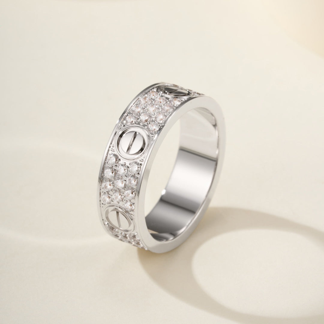 [Okajuri Jewelry] LOVE RING 5.5MM DIAMONDS PAVED