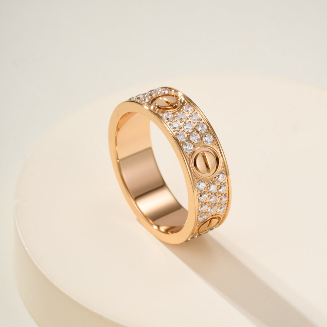 [Okajuri Jewelry] LOVE RING 5.5MM DIAMONDS PAVED