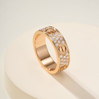 [Okajuri Jewelry] LOVE RING 5.5MM DIAMONDS PAVED