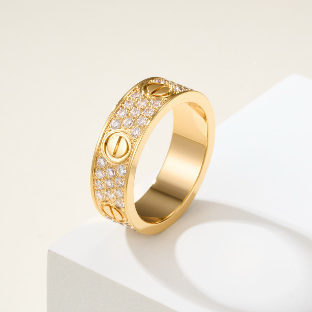 [Okajuri Jewelry] LOVE RING 5.5MM DIAMONDS PAVED