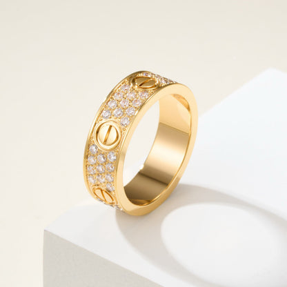 [Okajuri Jewelry] LOVE RING 5.5MM DIAMONDS PAVED