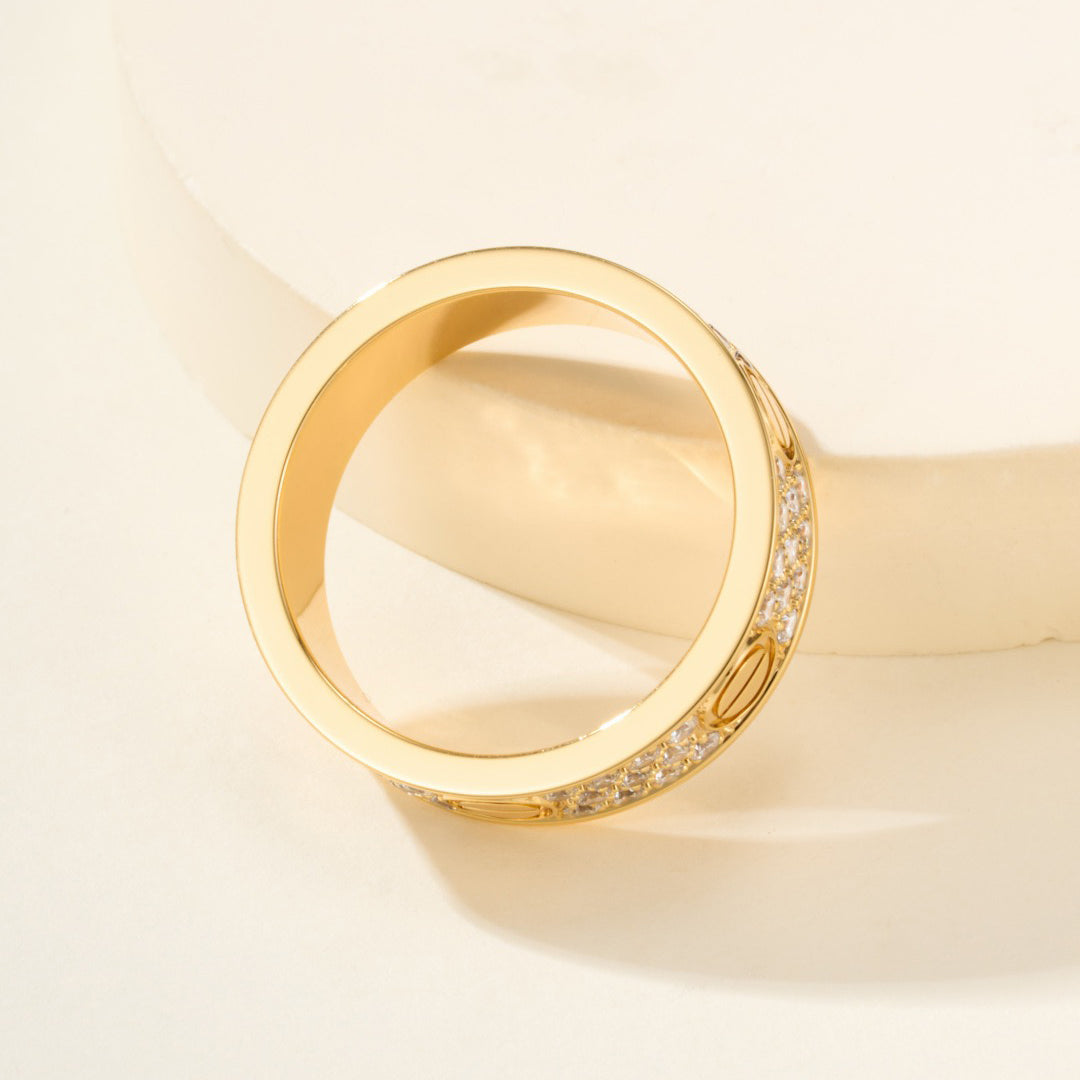 [Okajuri Jewelry] LOVE RING 5.5MM DIAMONDS PAVED