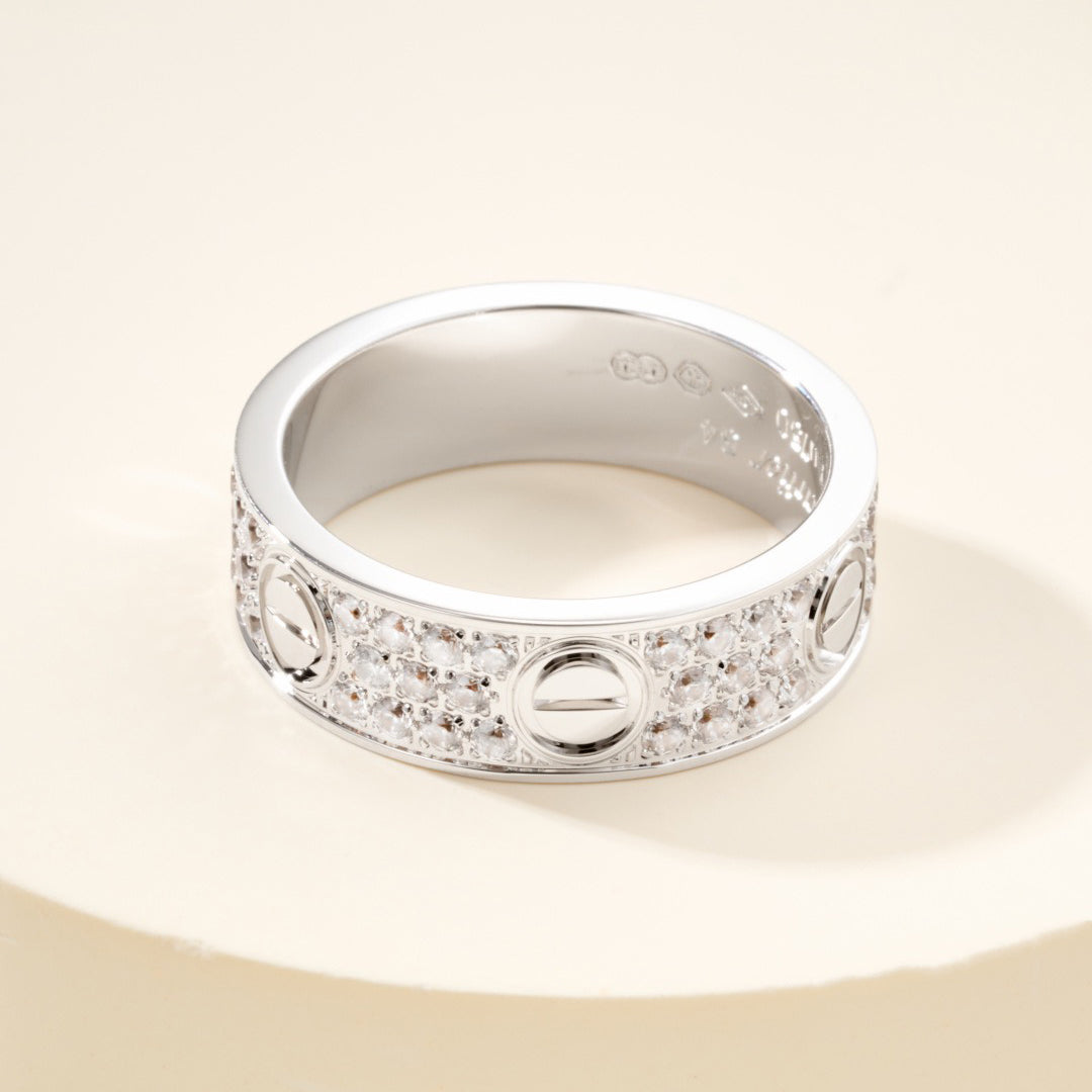 [Okajuri Jewelry] LOVE RING 5.5MM DIAMONDS PAVED