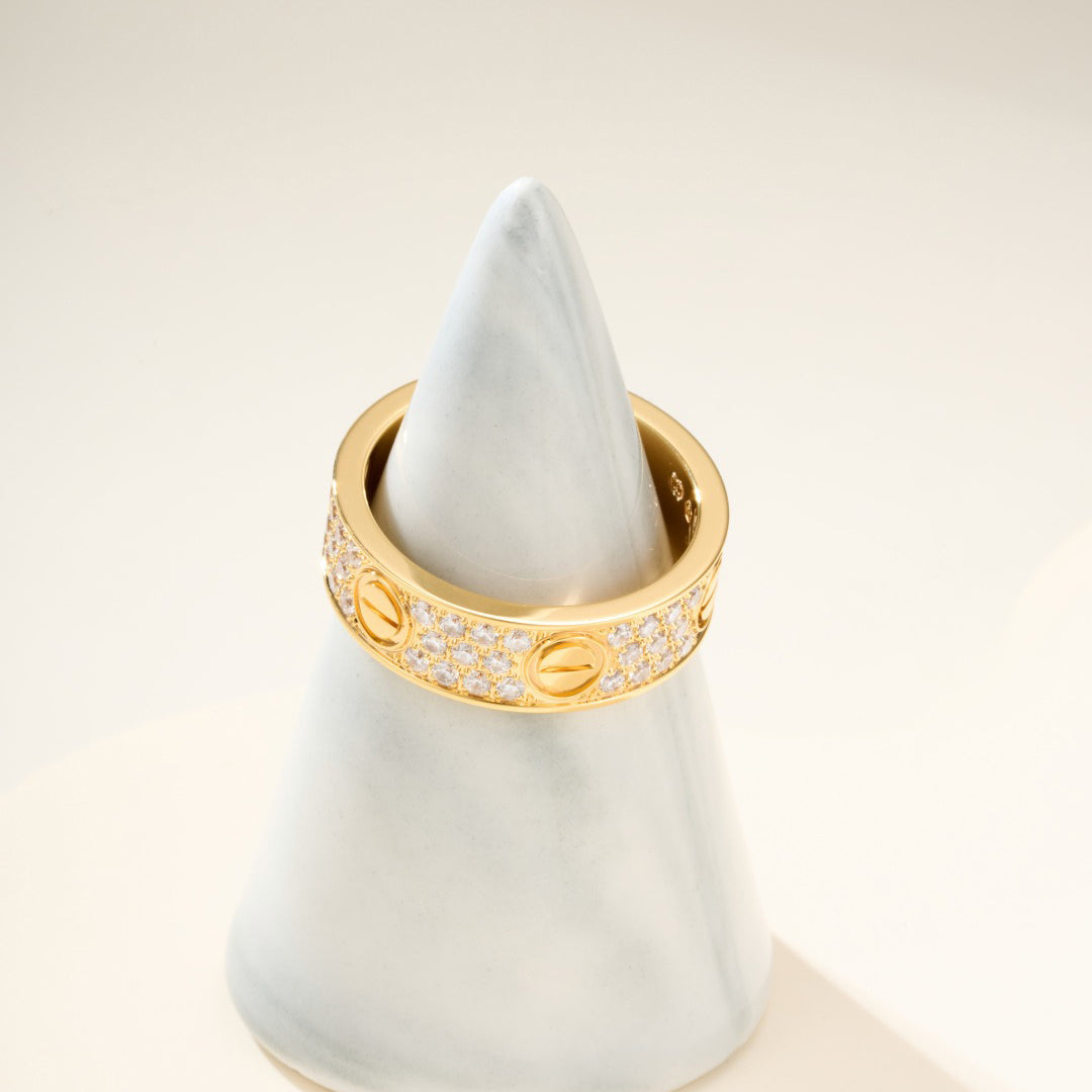 [Okajuri Jewelry] LOVE RING 5.5MM DIAMONDS PAVED