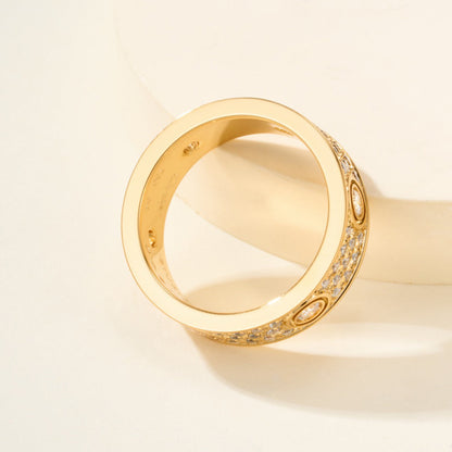 [Okajuri Jewelry] LOVE 5.5MM FULL-PAVE 6-DIAMOND RING