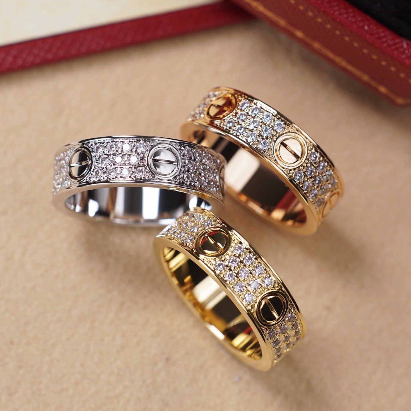 [Okajuri Jewelry] LOVE RING 5.5MM DIAMONDS PAVED