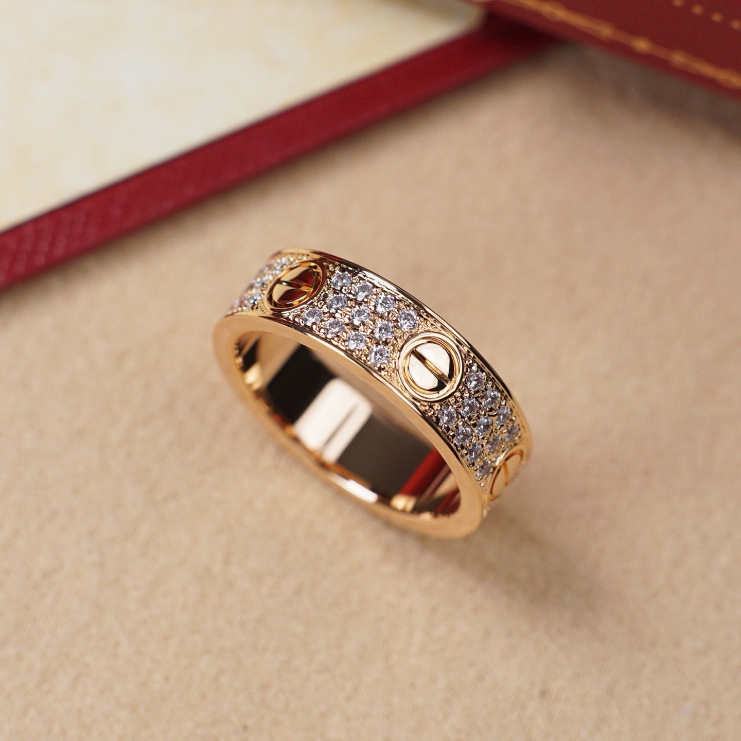 [Okajuri Jewelry] LOVE RING 5.5MM DIAMONDS PAVED