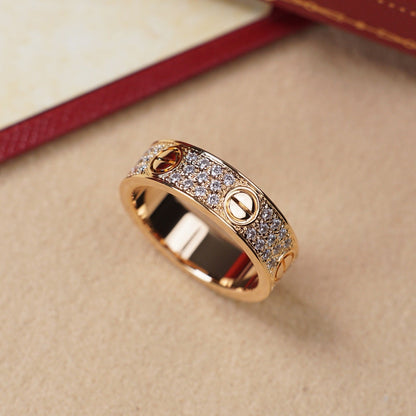 [Okajuri Jewelry] LOVE RING 5.5MM DIAMONDS PAVED
