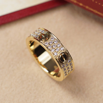 [Okajuri Jewelry] LOVE RING 5.5MM DIAMONDS PAVED