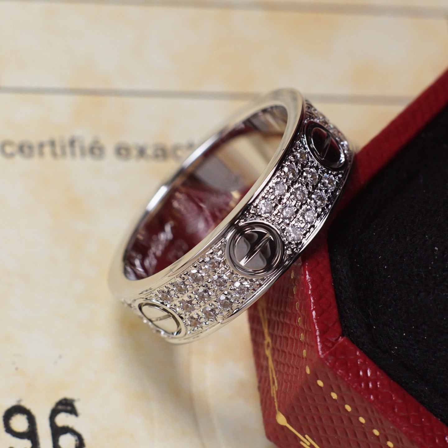 [Okajuri Jewelry] LOVE RING 5.5MM DIAMONDS PAVED
