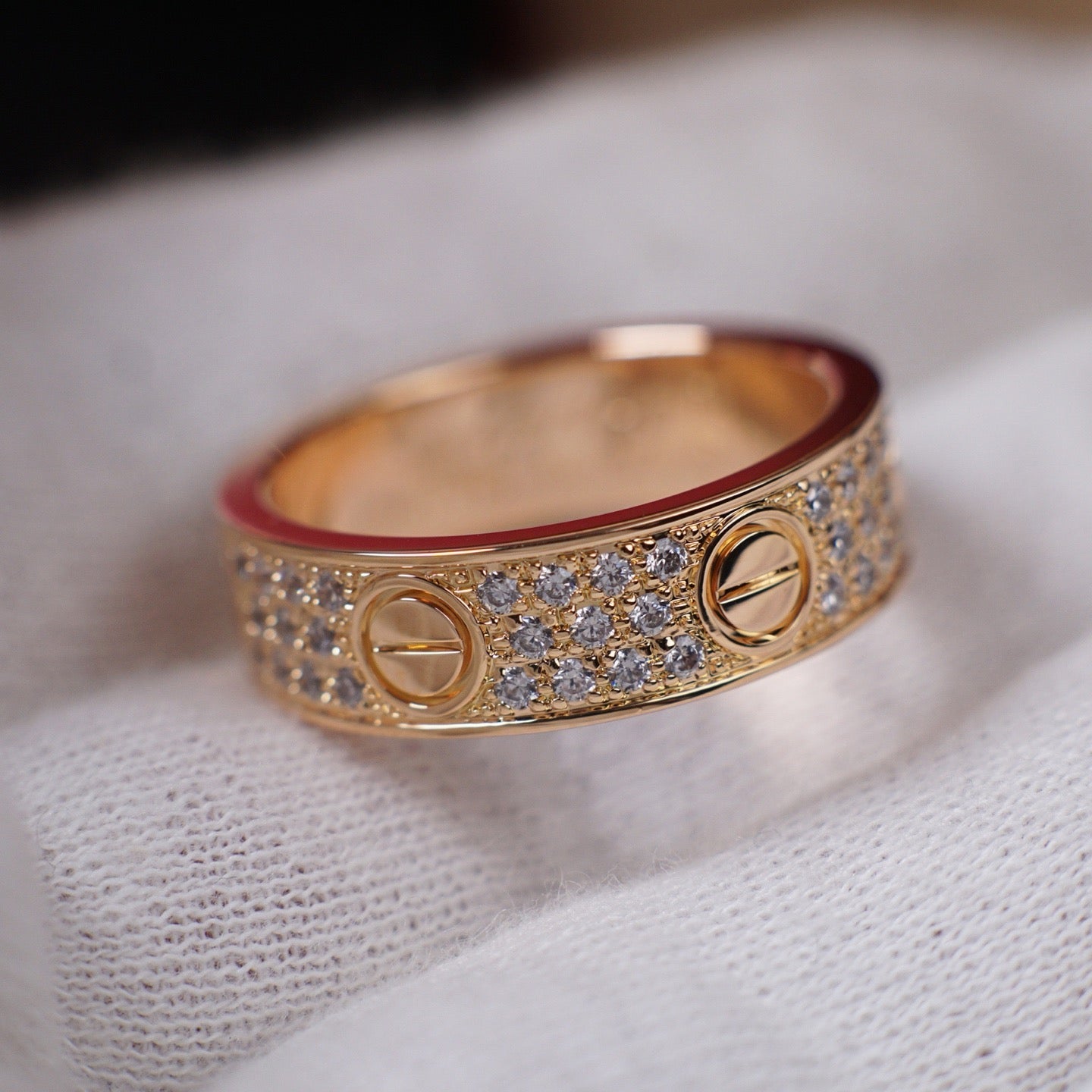 [Okajuri Jewelry] LOVE RING 5.5MM DIAMONDS PAVED