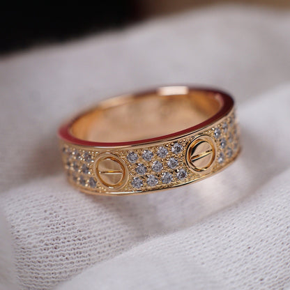 [Okajuri Jewelry] LOVE RING 5.5MM DIAMONDS PAVED
