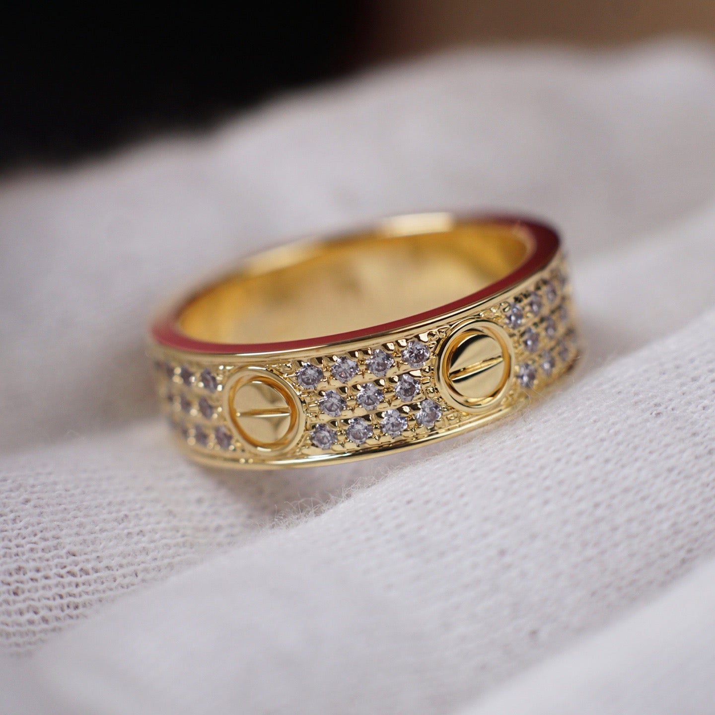 [Okajuri Jewelry] LOVE RING 5.5MM DIAMONDS PAVED