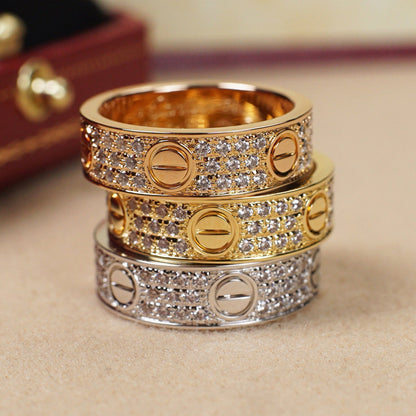 [Okajuri Jewelry] LOVE RING 5.5MM DIAMONDS PAVED