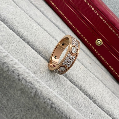 [Okajuri Jewelry] LOVE 5.5MM FULL-PAVE 6-DIAMOND RING