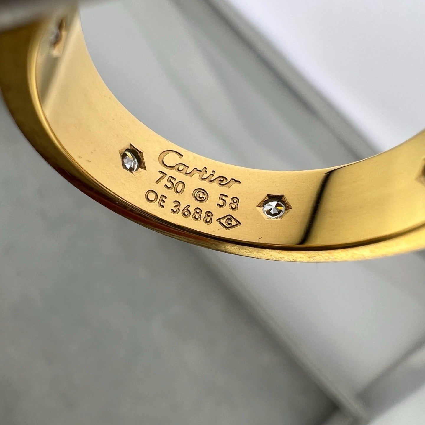 [Okajuri Jewelry] LOVE 5.5MM FULL-PAVE 6-DIAMOND RING