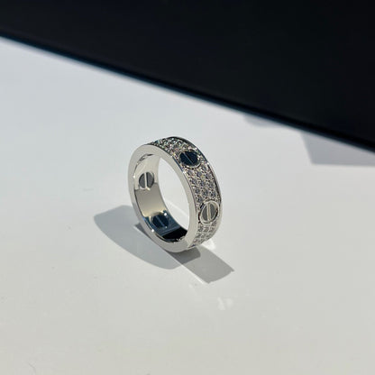 [Okajuri Jewelry] LOVE RING 5.5MM DIAMONDS PAVED CERAMIC