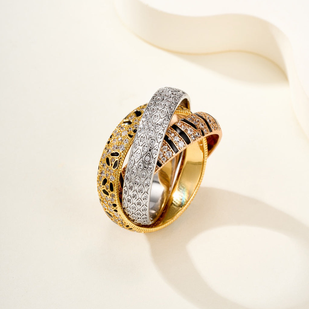 [Okajuri Jewelry] TRINITY  RING LEOPARD PRINT