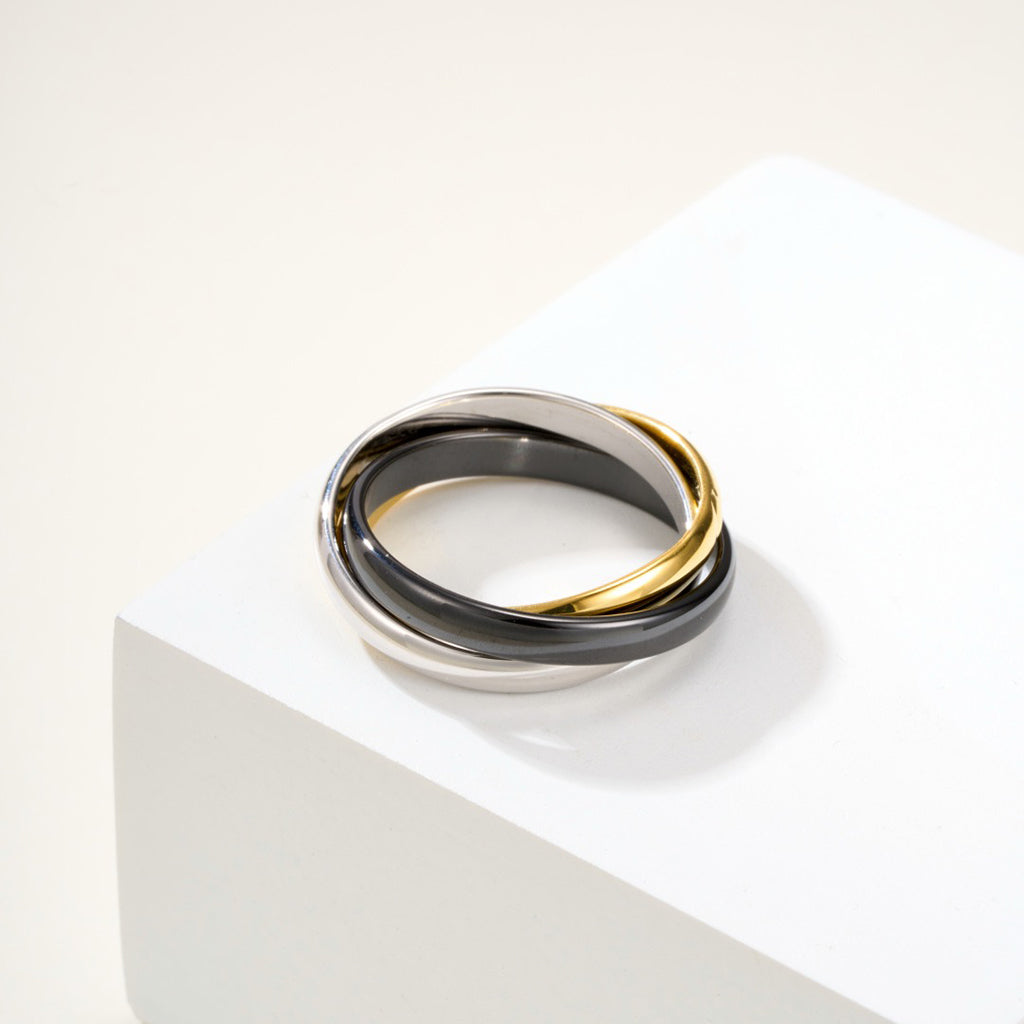 [Okajuri Jewelry] TRINITY 3.2MM RING BLACK CERAMIC