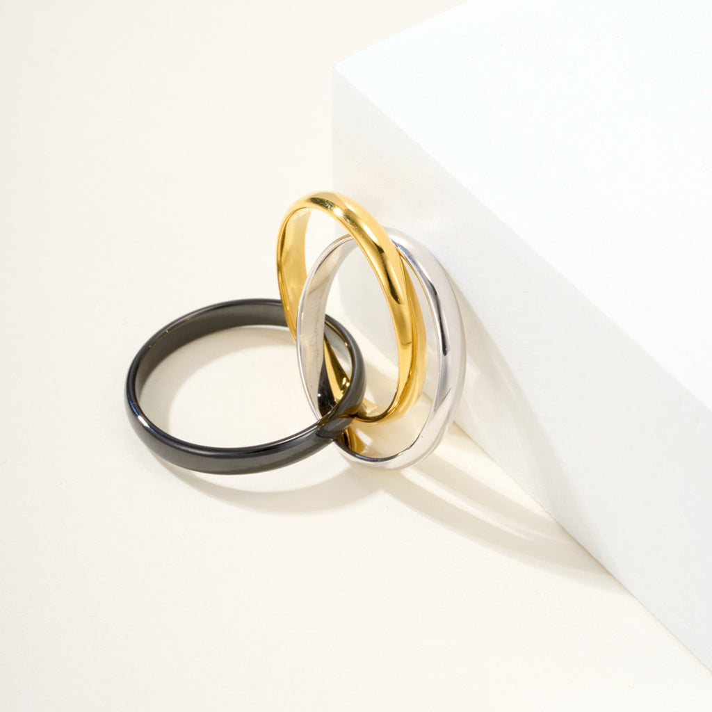 [Okajuri Jewelry] TRINITY 3.2MM RING BLACK CERAMIC