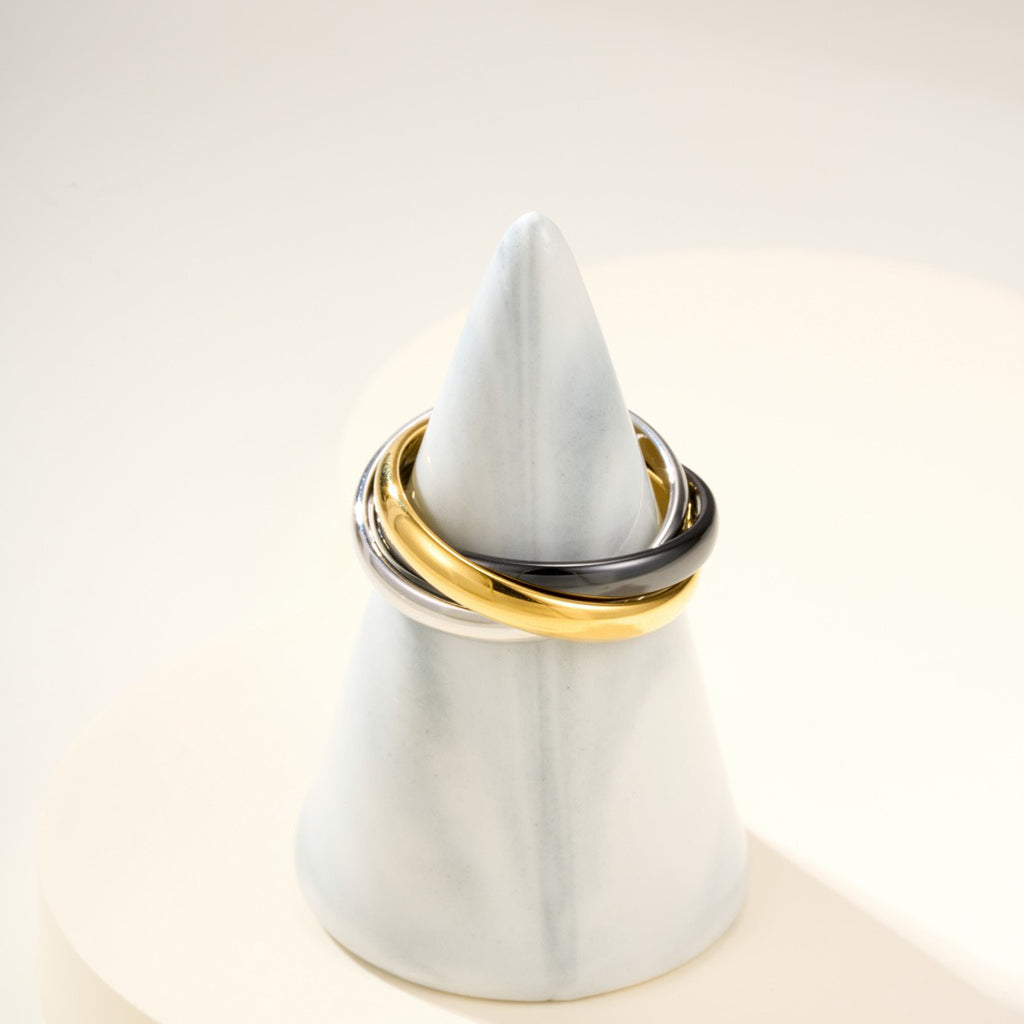 [Okajuri Jewelry] TRINITY 3.2MM RING BLACK CERAMIC