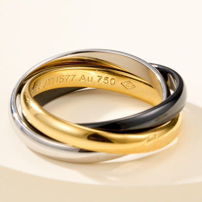 [Okajuri Jewelry] TRINITY 3.2MM RING BLACK CERAMIC