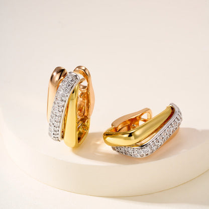 [Okajuri Jewelry] TRINITY HALF DIAMOND  CUSHION EARRINGS