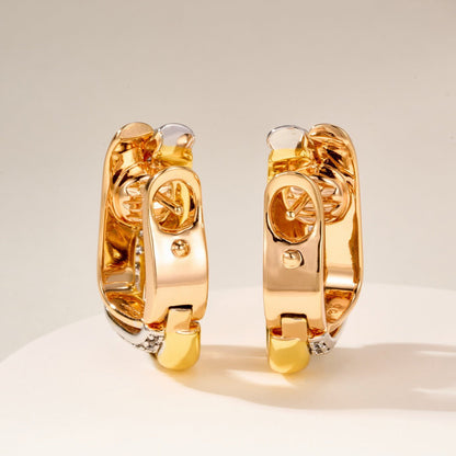 [Okajuri Jewelry] TRINITY HALF DIAMOND  CUSHION EARRINGS