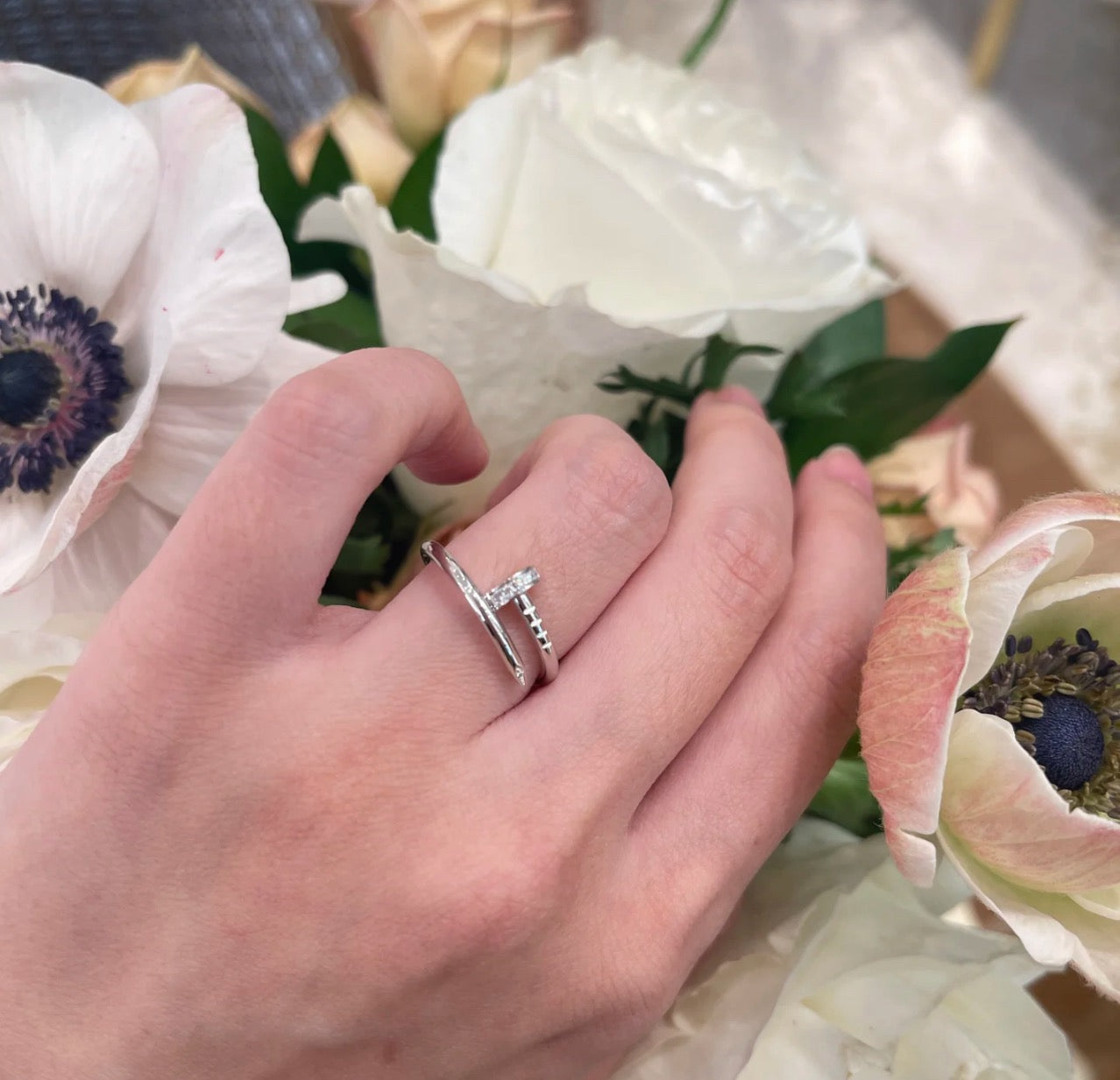 [Okajuri Jewelry] JUSTE 1.8MM HALF DIAMOND RING