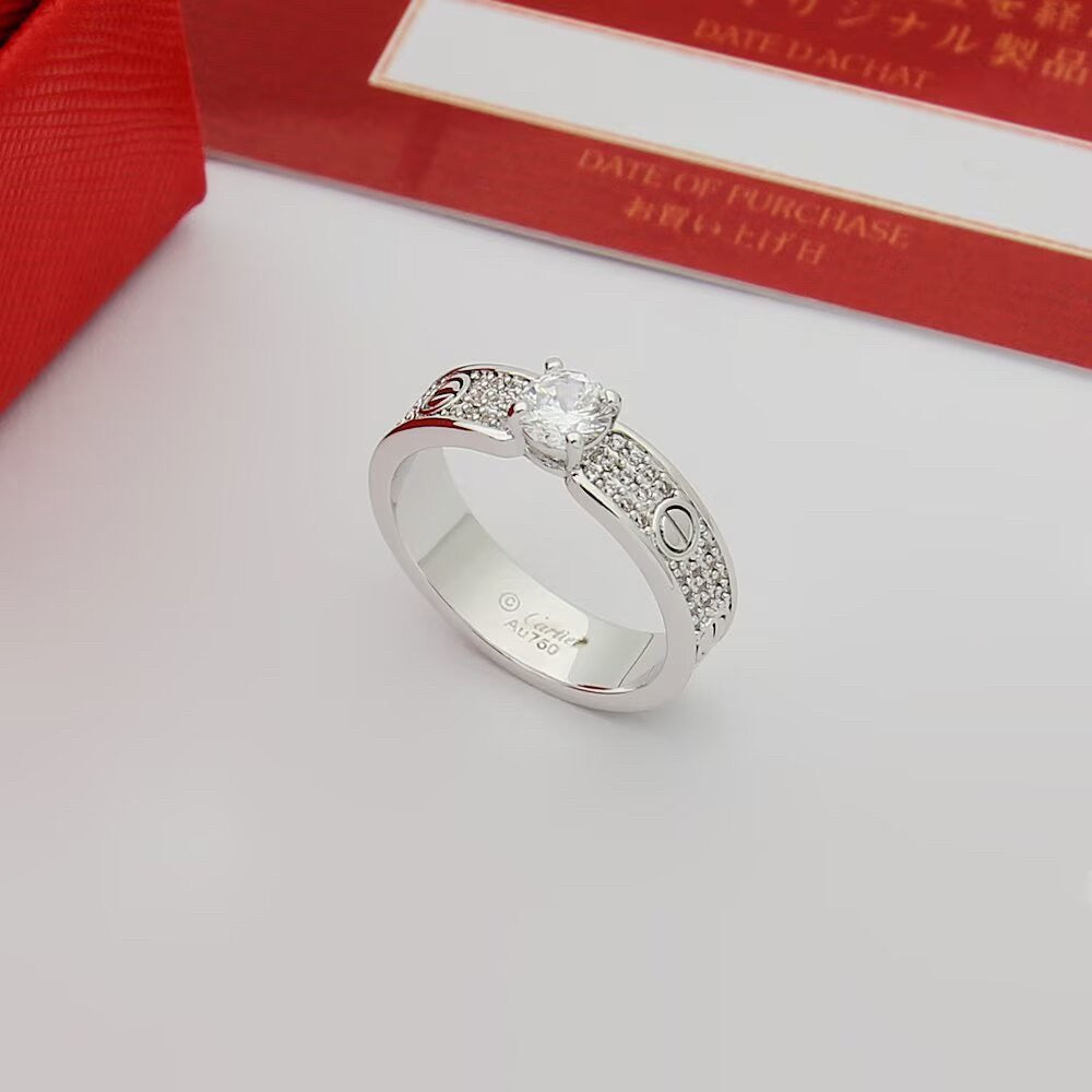 [Okajuri Jewelry] LOVE RING 3.6MM 1 BIG DIAMOND FULL DIAMOND