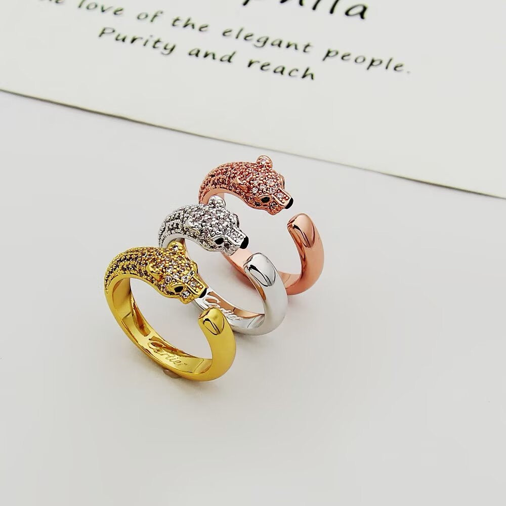 [Okajuri Jewelry] PANTHERE HALF DIAMOND SMALL RING