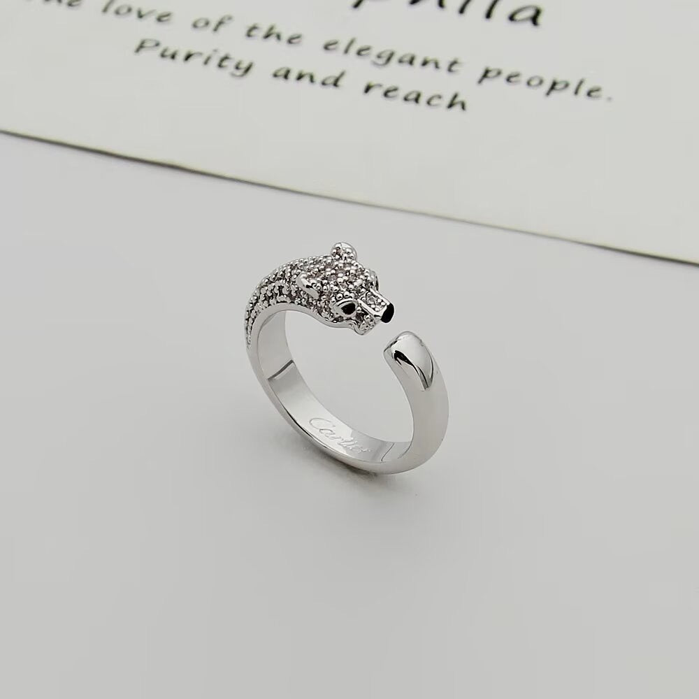 [Okajuri Jewelry] PANTHERE HALF DIAMOND SMALL RING