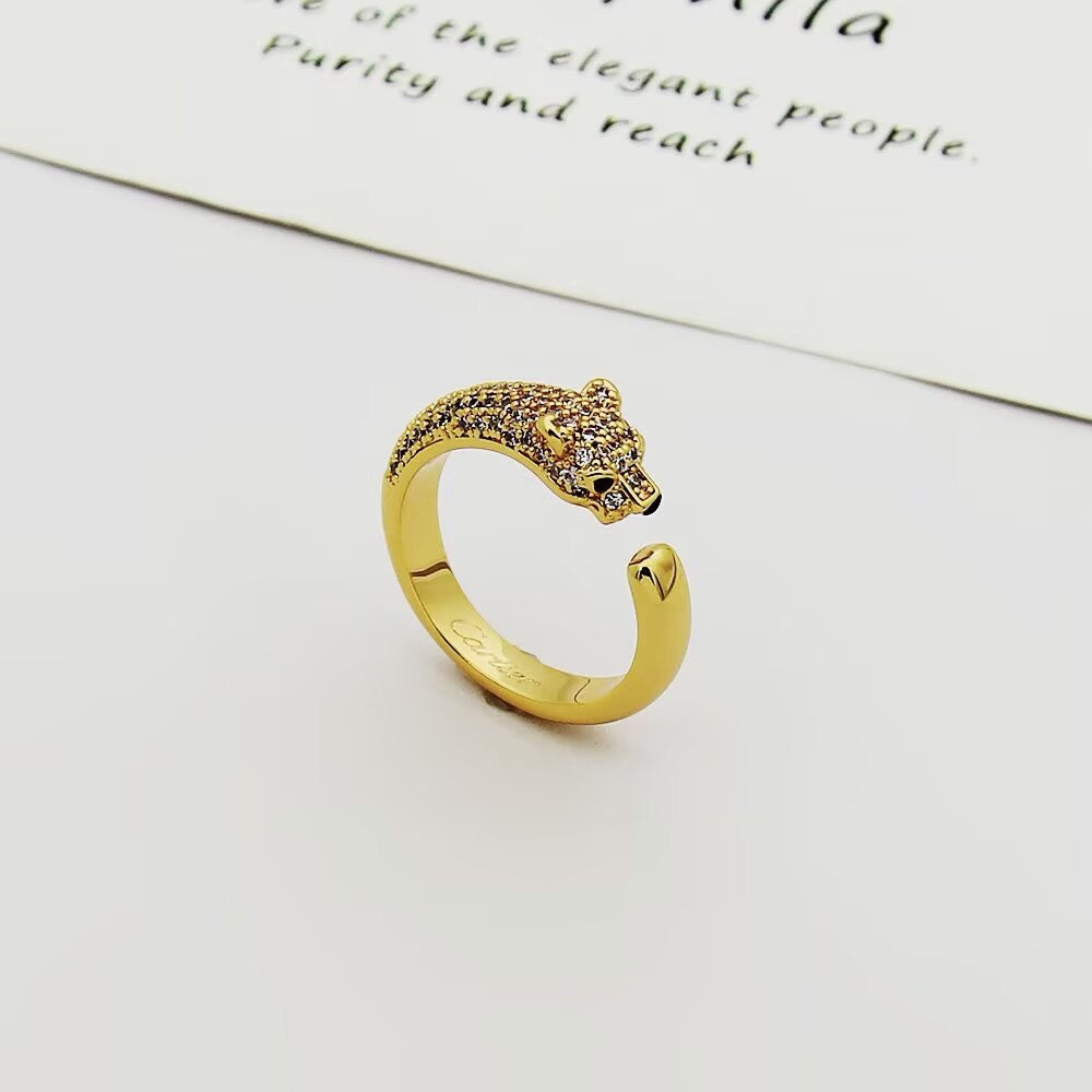[Okajuri Jewelry] PANTHERE HALF DIAMOND SMALL RING
