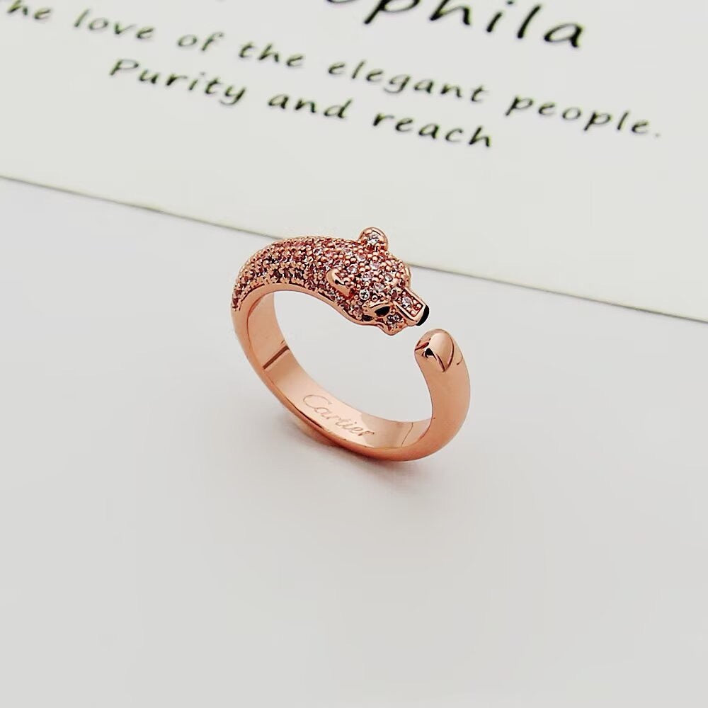 [Okajuri Jewelry] PANTHERE HALF DIAMOND SMALL RING