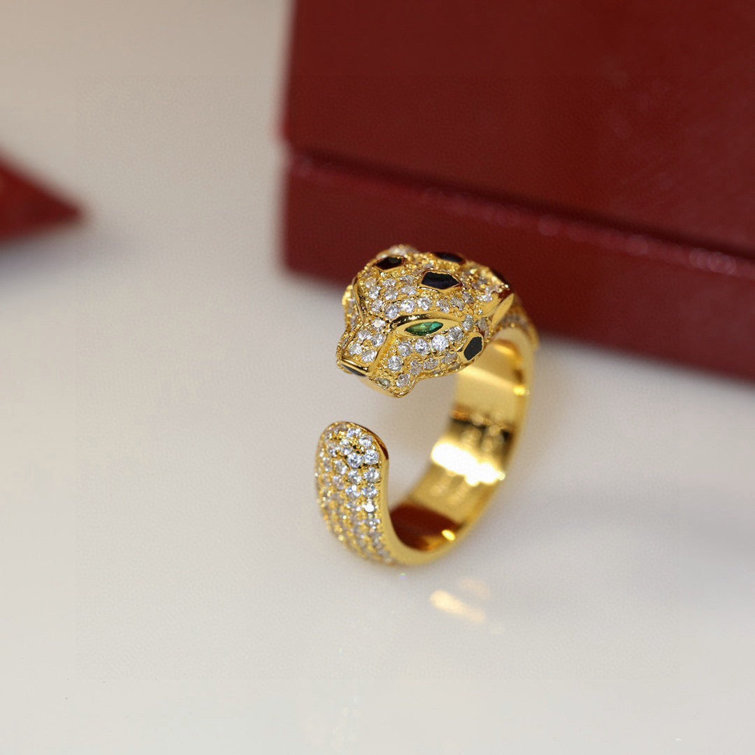 [Okajuri Jewelry] PANTHERE SPOTTED FULL DIAMOND MEDIUM RING