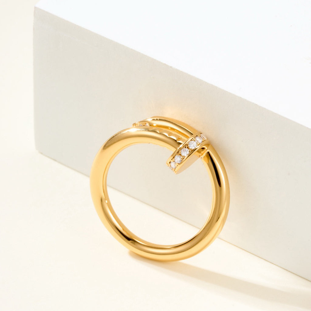 [Okajuri Jewelry] JUSTE RING 2.6MM HALF DIAMOND