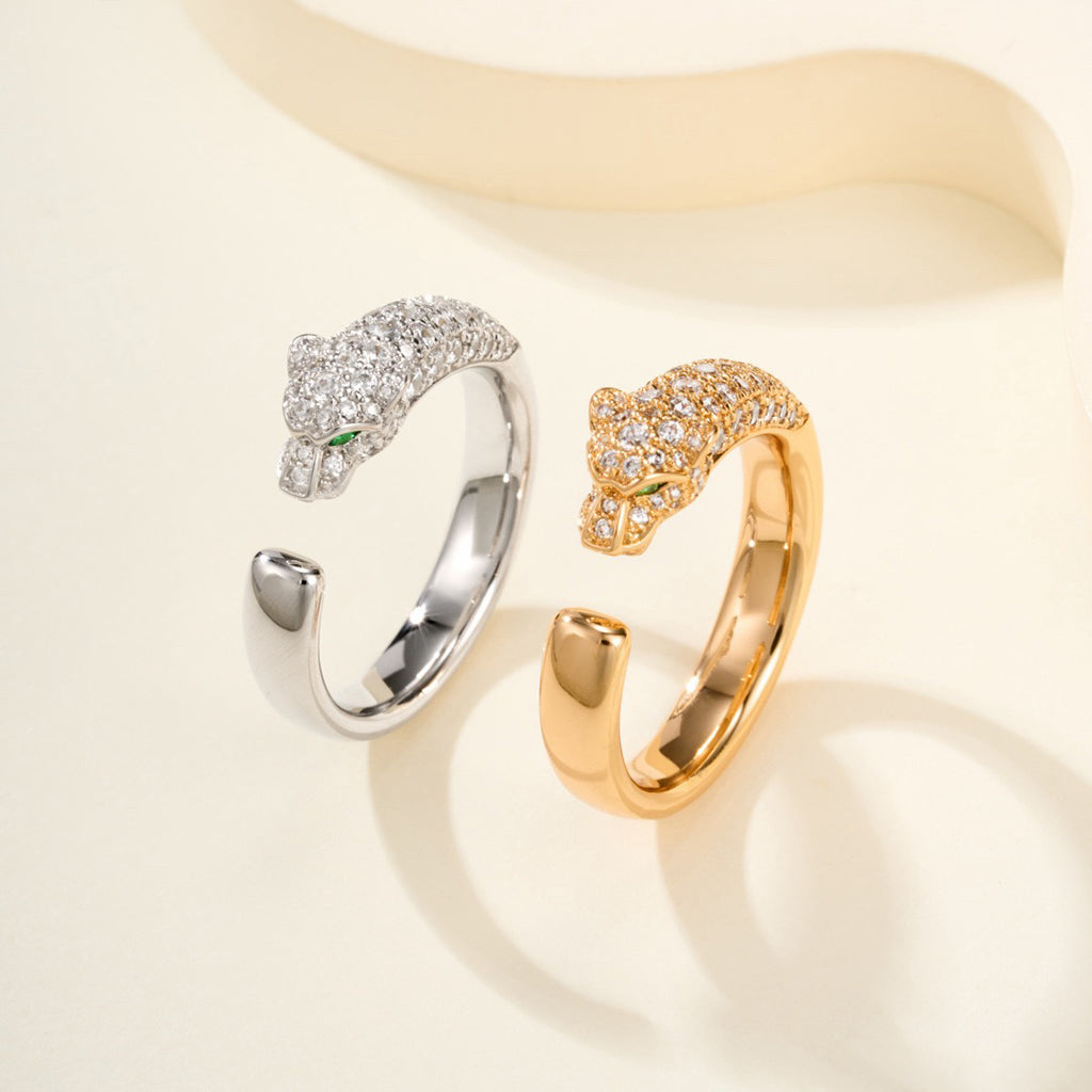[Okajuri Jewelry] PANTHERE HALF DIAMOND SMALL RING